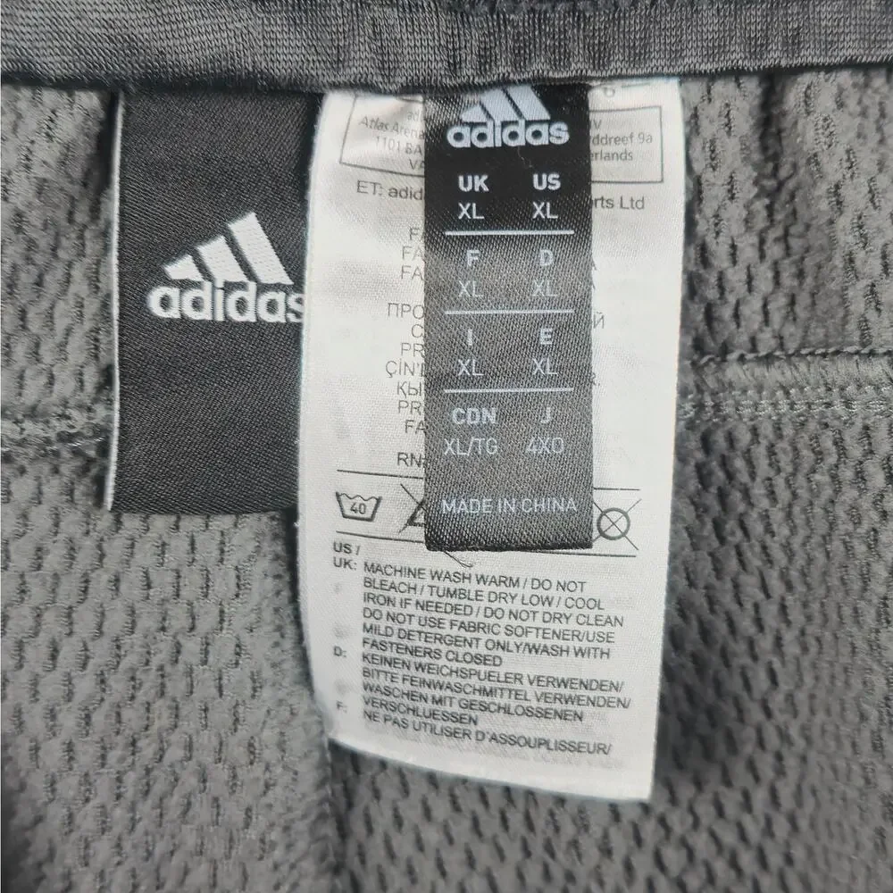 Adidas Mens XL Training Joggers/Sweatpants with Drawstring and Pockets Gray
